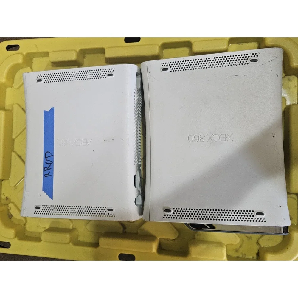 2x Xbox 360 Console For Parts White 2008 2009 Mfr Dates RROD And Untested